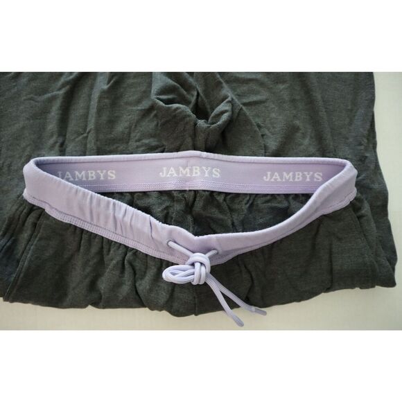 Jambys Women's Sz Medium Gray/Lavender Long Lounge Pajama Pants w Pockets - Picture 4 of 12
